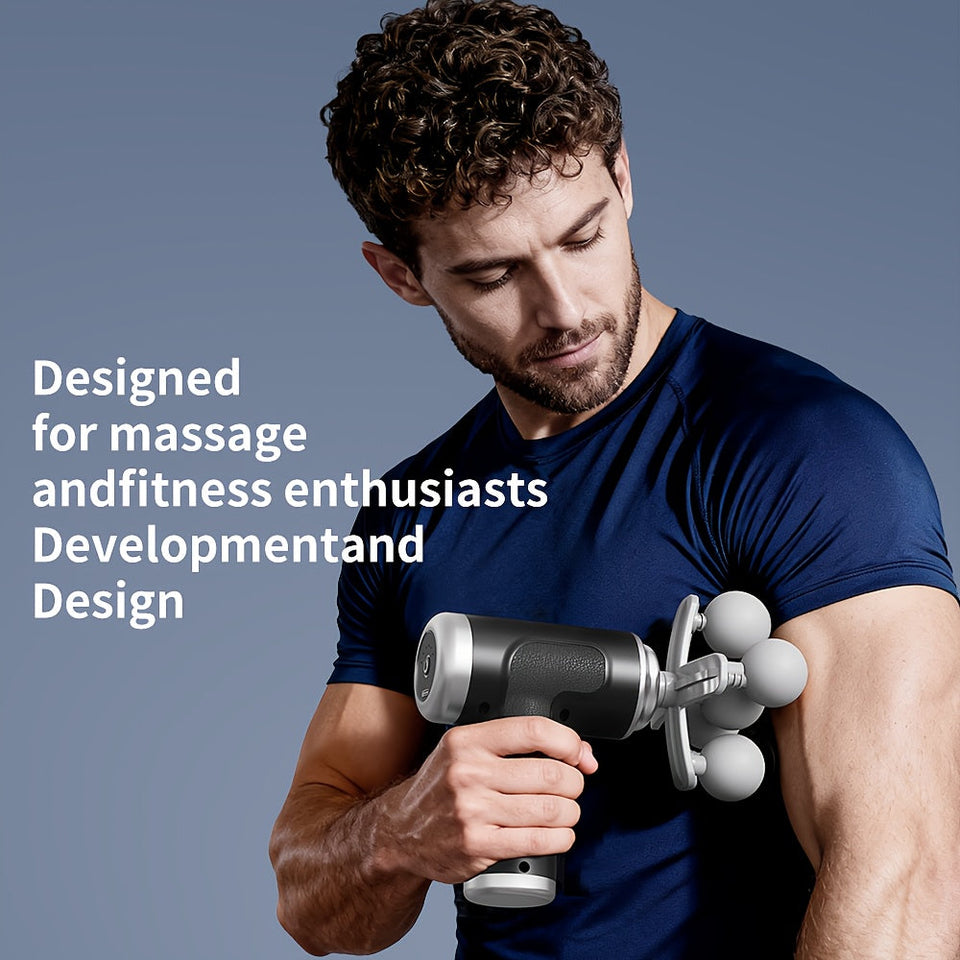 Rechargeable Massager Gun - 6-Speed Adjustable Quiet Portable Electric Muscle Massager with USB