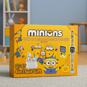 Minnions Smart 4-in-1 Gift Pack – Digital Watch, Wireless Earbuds & SUP Game