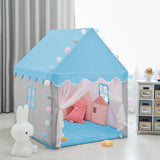 Modern Blue Castle Tent House with Curtains & Window