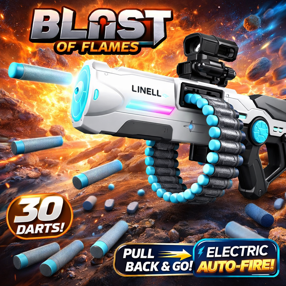 Modern & Sleek Soft Dart Blaster with Rotating Ammo Chain | 30 Darts