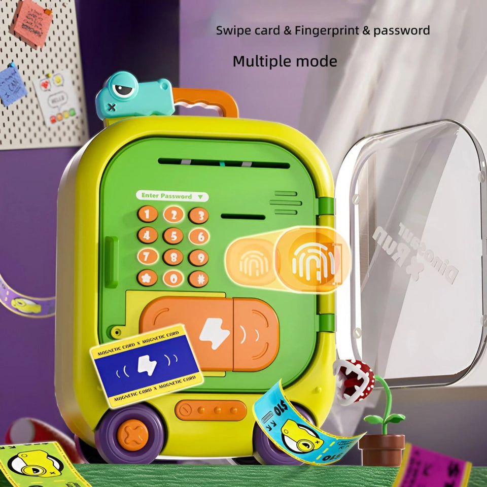 Monster-Themed Password Money Bank ATM with Wheels | Thumb Impression, Password, Sound And Light