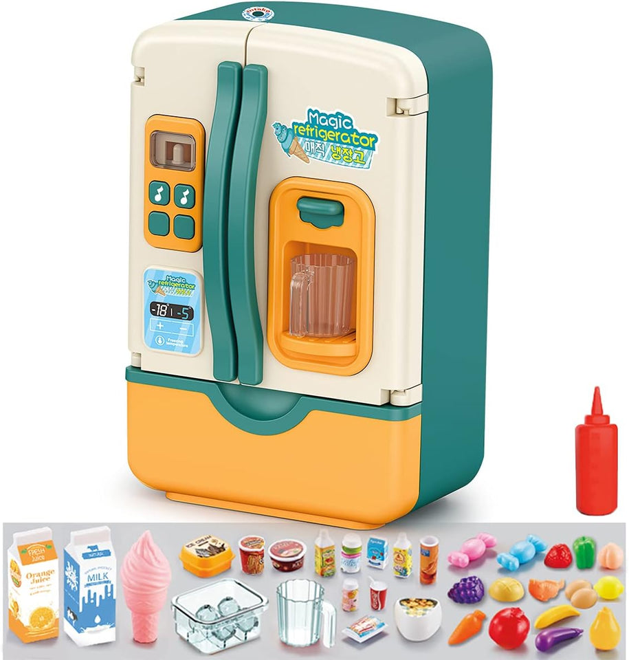 Multi-Function Mini Fridge – Lights, Spray &  Pretend Play Fun