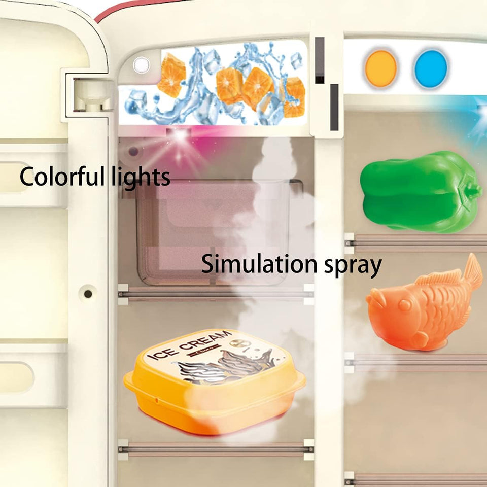 Multi-Function Mini Fridge – Lights, Spray &  Pretend Play Fun