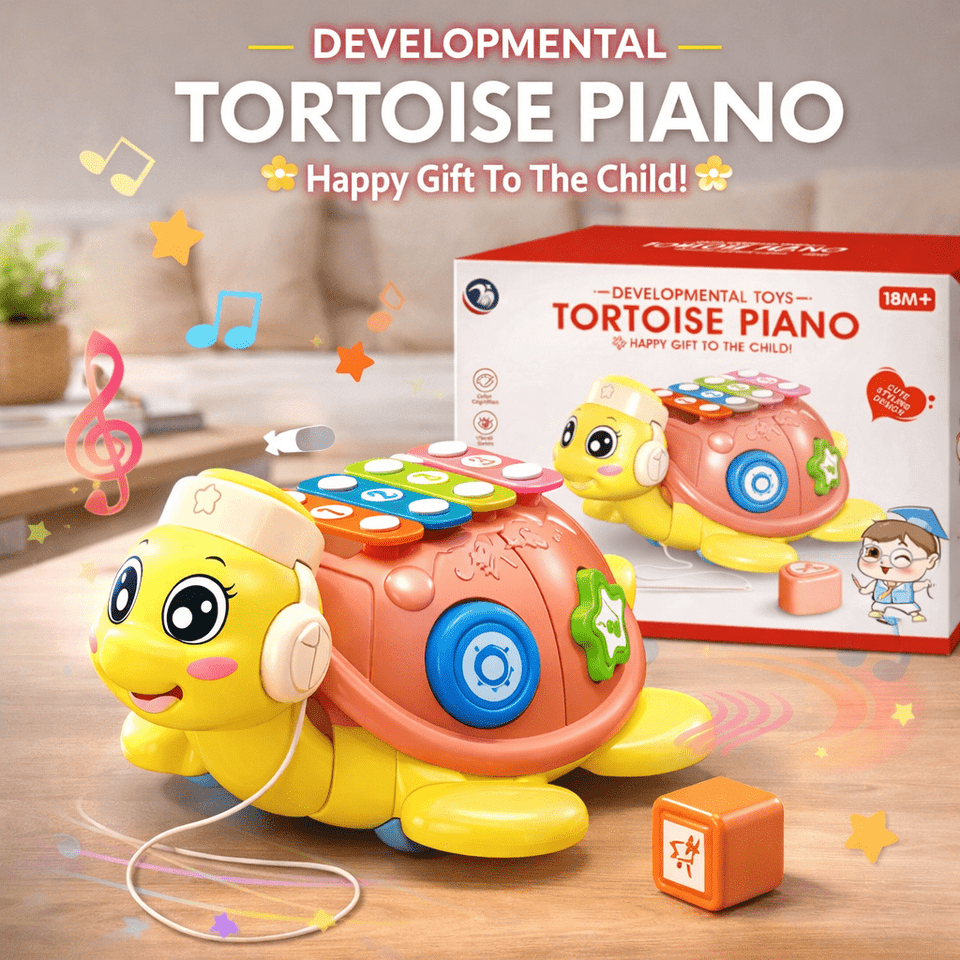 Musical Tortoise Piano Learning & for Babies – Light, Sound &  Shape Activity Playset