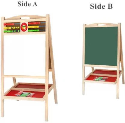 Preschool Education Two-sided Childrens Whiteboard Blackboard Stand Wood Magnetic Drawing Board