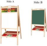 Preschool Education Two-sided Childrens Whiteboard Blackboard Stand Wood Magnetic Drawing Board
