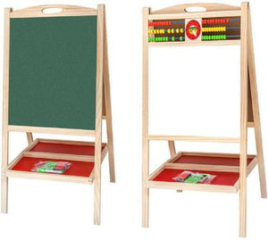 Preschool Education Two-sided Childrens Whiteboard Blackboard Stand Wood Magnetic Drawing Board