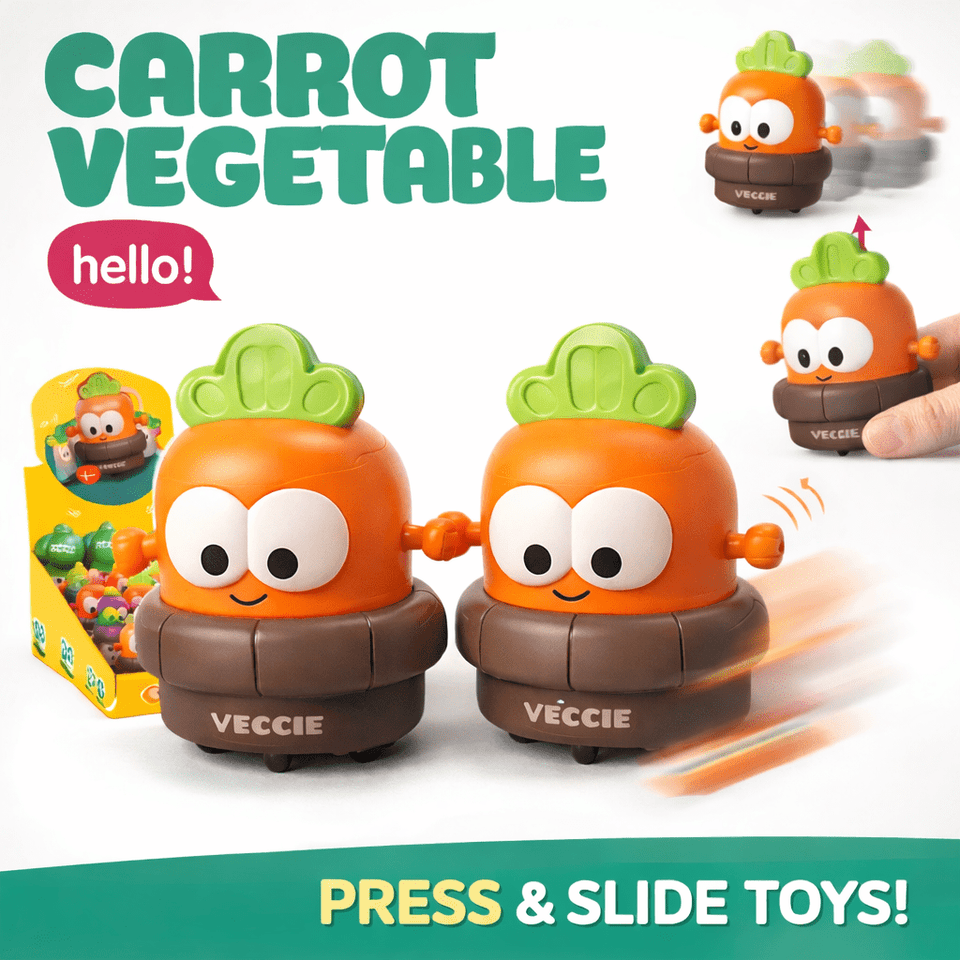 Press & Slide Carrot Learning Figure for Kids – Interactive Sensory Play | 1 Pc
