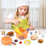 Pretend Play Kitchen Set for Kids – Pressure Pot, Pan, Knife Block & Food Accessories with Spray Effect