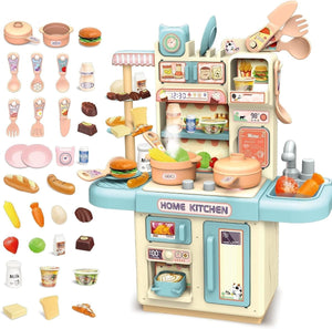 Pretend Play Kitchen Set for Kids – Pressure Pot, Pan, Knife Block & Food Accessories with Spray Effect