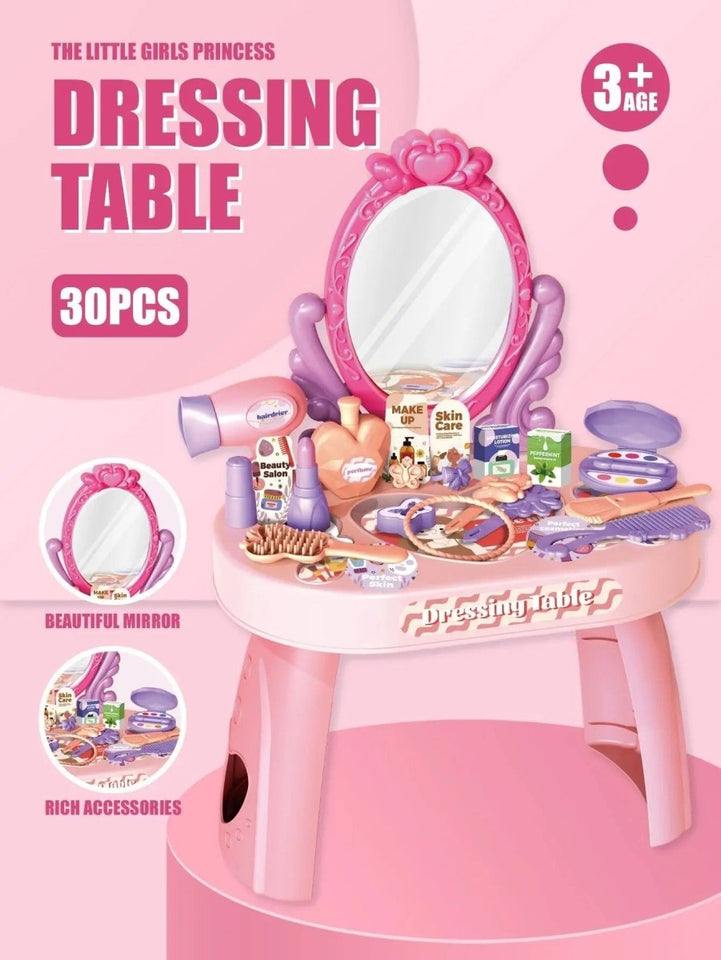Princess 30-Piece Pretend Play Dressing Table Set