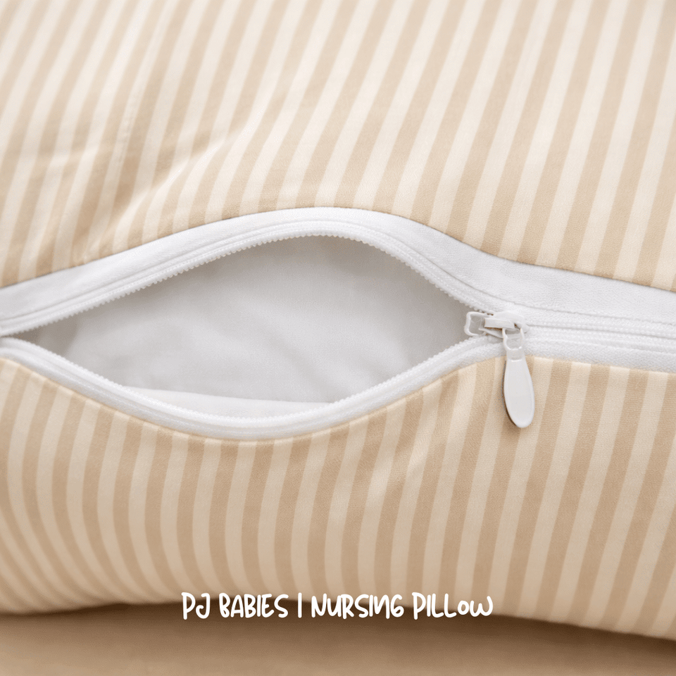 Pure Comfort Stripes Cotton Baby Nursing Pillow with Removable Cover & Head Pillow