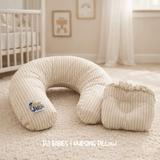 Pure Comfort Stripes Cotton Baby Nursing Pillow with Removable Cover & Head Pillow