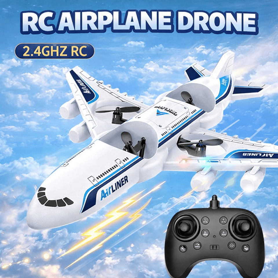 RC Airliner Plane with LED Lights & One-Key Return