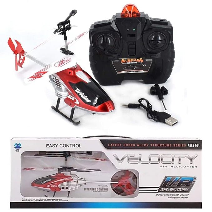 Velocity RC Mini Helicopter – 2.5 Channel Rechargeable Flying Machine