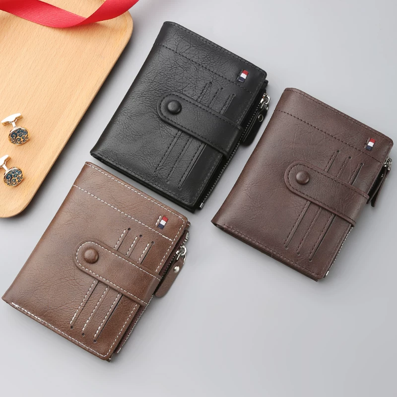Baellerry Business PU Leather Wallet Coin Zipper