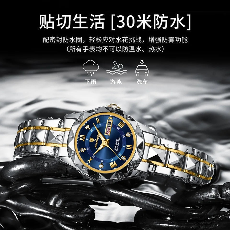 Dinar Brand Ladies Luxury New Fashion Stainless Steel Waterproof Watch