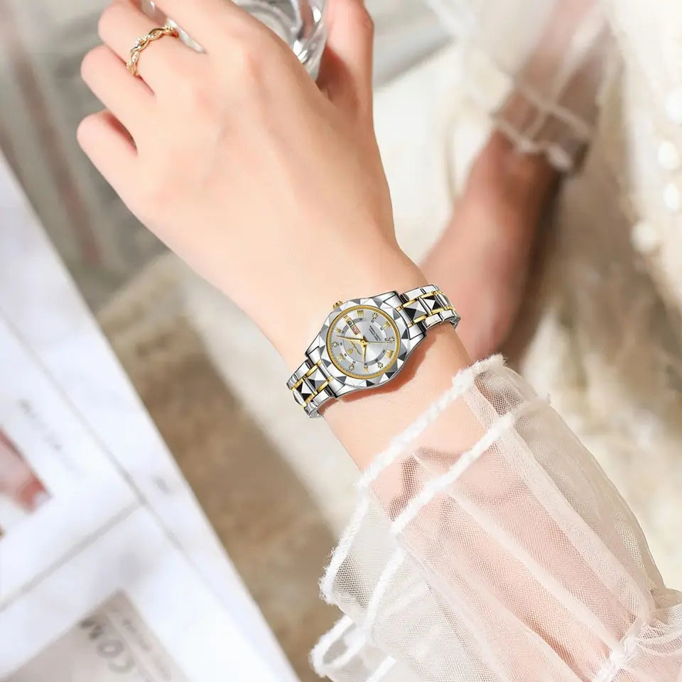 Dinar Brand Ladies Luxury New Fashion Stainless Steel Waterproof Watch