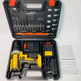 Power Tools Combo Kit Tool Set with Accessories Toolbox and 12V Cordless Drill Set for Home Cordless Repair Tool Kit