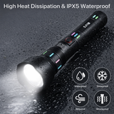 Long Range 9000-Lumens LED Rechargeable Super Bright Flashlight