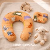 Safari Friends Cotton Baby Nursing Pillow with Removable Cover & Head Pillow