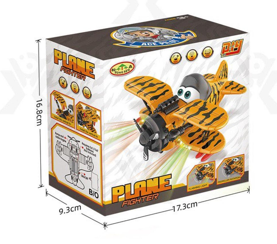 Safari Style Cartoon Plane with Lights & Sound