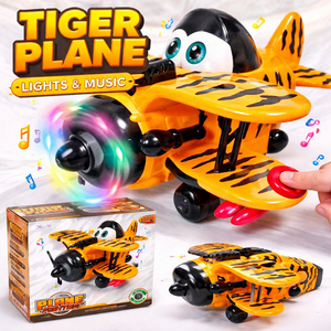 Safari Style Cartoon Plane with Lights & Sound