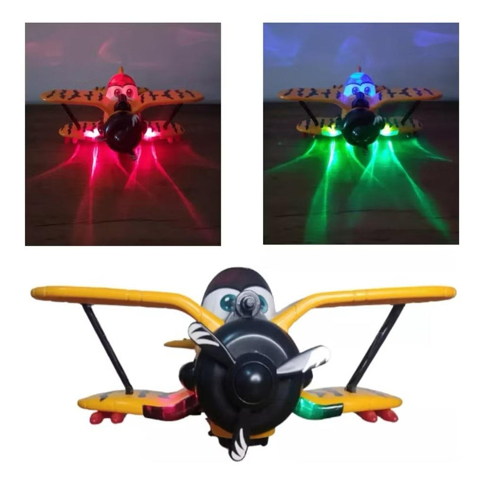 Safari Style Cartoon Plane with Lights & Sound