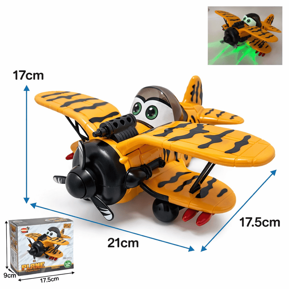 Safari Style Cartoon Plane with Lights & Sound