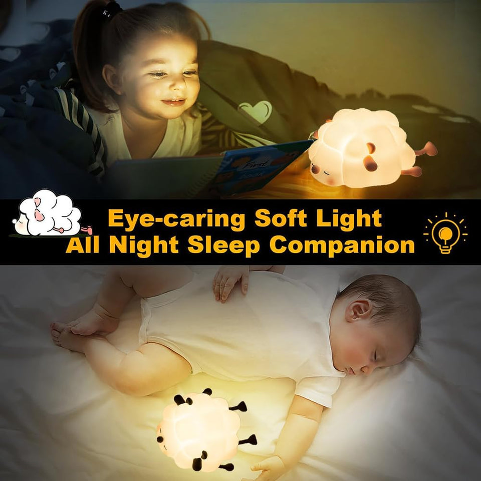 Sheep Silicone Night Light – Multicolour Bedside Lamp for Kids
