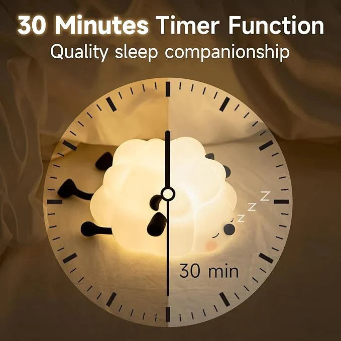 Sheep Silicone Night Light – Multicolour Bedside Lamp for Kids