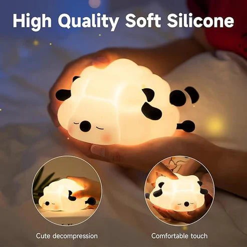 Sheep Silicone Night Light – Multicolour Bedside Lamp for Kids