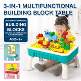 Smart Builder Activity Table for Kids | 3-in-1 Building & Drawing Desk with 50 Blocks
