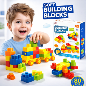 Soft Building Blocks Set for Toddlers | 80 PCS