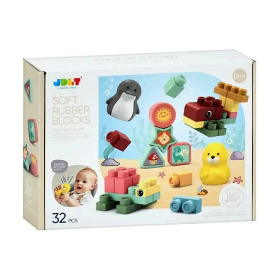 🧸 Soft Rubber Animal Building Blocks Set