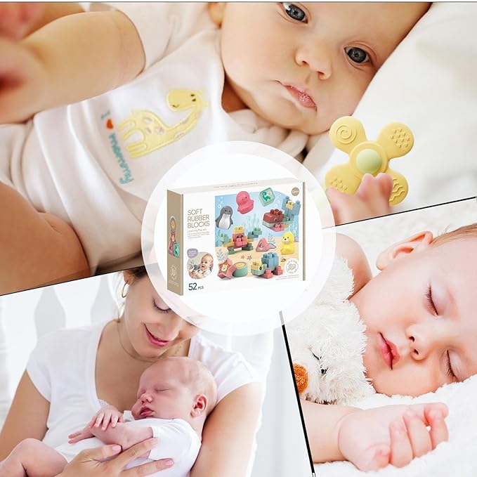 🧸 Soft Rubber Animal Building Blocks Set