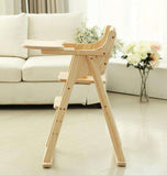 Solid Wooden Baby Feeding High Chair with Stable Frame