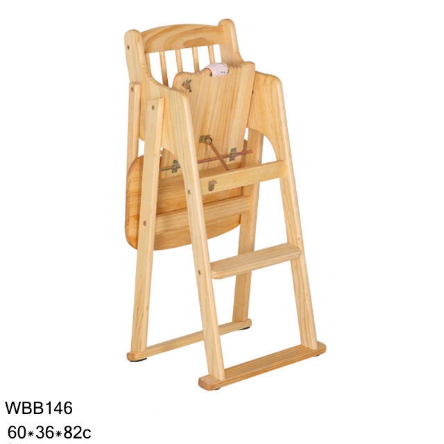Solid Wooden Baby Feeding High Chair with Stable Frame