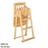 Solid Wooden Baby Feeding High Chair with Stable Frame