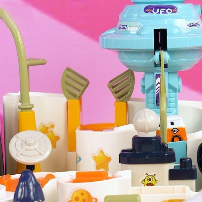 Space Adventure Car Play Set for Kids – Interactive Parking & Track Game with Vehicles and Lifts