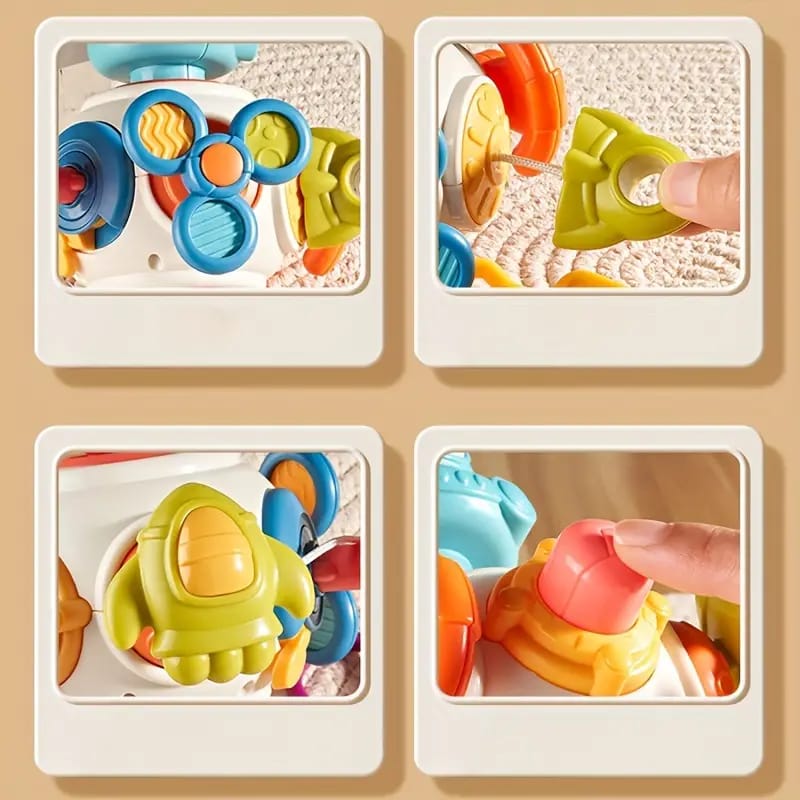 Space-Themed 8-in-1 Busy Activity Toy – Motor Skills & Sensory Play