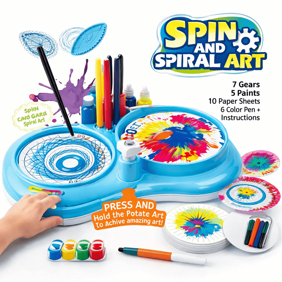 Spin Art Splash Painting Machine for Kids – Electric Creative Art Set with Paints & Paper