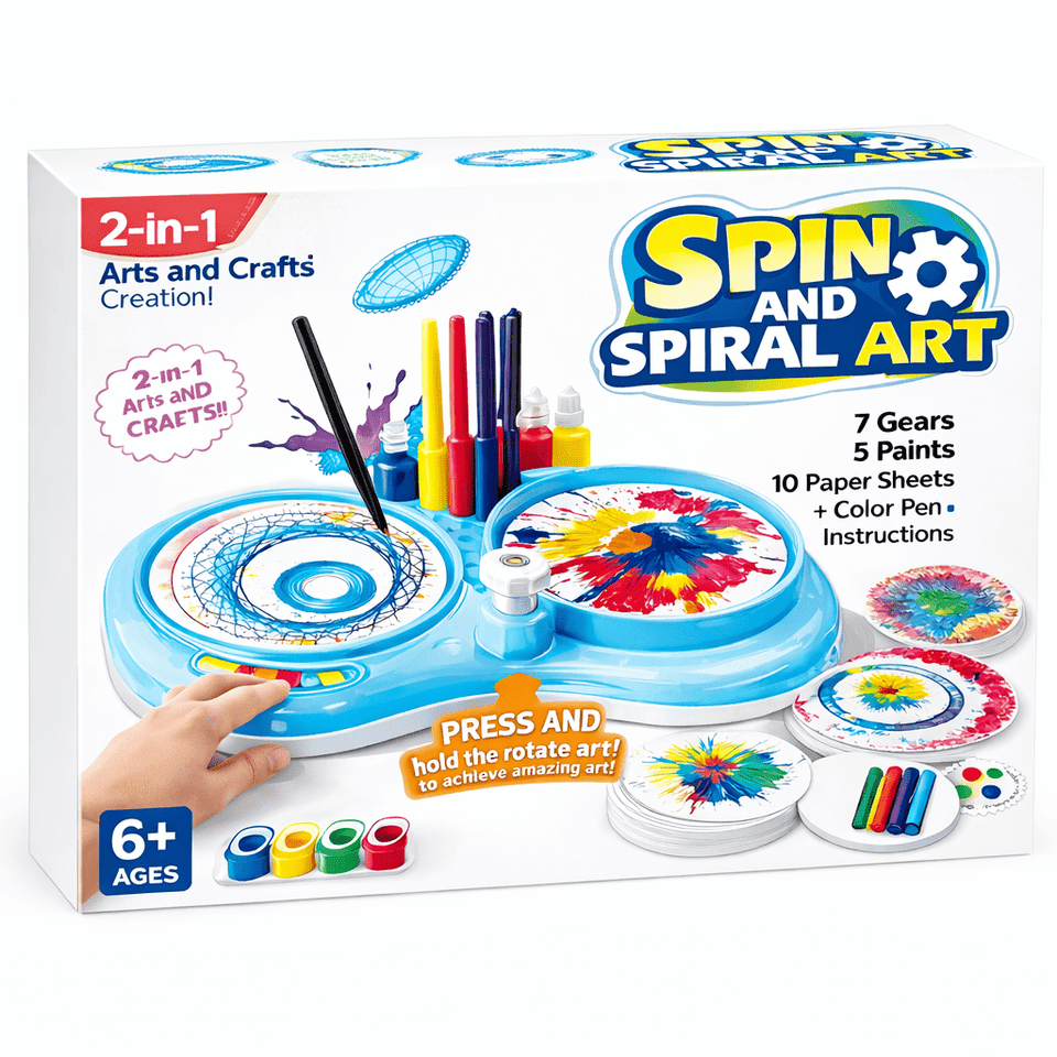 Spin Art Splash Painting Machine for Kids – Electric Creative Art Set with Paints & Paper