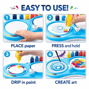 Spin Art Splash Painting Machine for Kids – Electric Creative Art Set with Paints & Paper