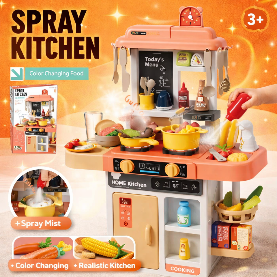 Spraying Home Kitchen Play Set – Realistic Mist Cooking Fun for Kids