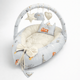 Sweet Dreams Baby Boy Car Snuggle Bed 🏎️🤍