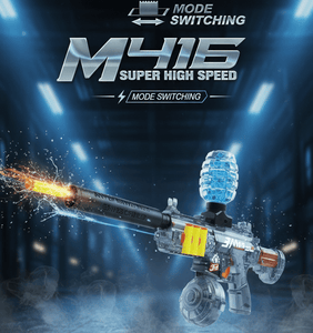 Three-Mode Electric M416 Soft Bullet & Water Blaster Gun – Dual Ammo Shooting Toy with Rechargeable Power