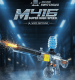 Three-Mode Electric M416 Soft Bullet & Water Blaster Gun – Dual Ammo Shooting Toy with Rechargeable Power
