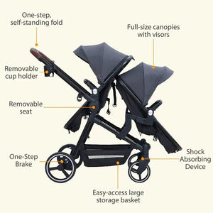 Twin Baby Stroller – Safe, Comfortable & Easy to Maneuver