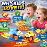 Universal Flex Track Builder Set | 96-Piece DIY Racing Track with Light-Up Cars